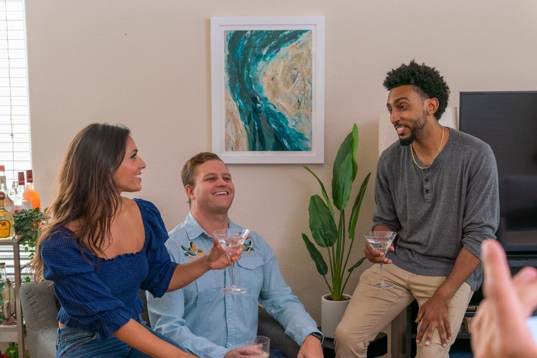 group of friends chatting